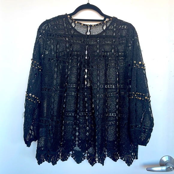 NWT Anthropologie Maeve Smocked Lace Top size M - Picture 4 of 4